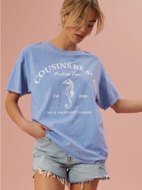 Altar'd State | Light Blue Cousins Beach Graphic Tee- Size M/L